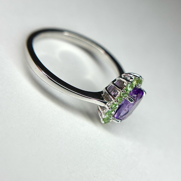 โAmethyst Vineโ Glorious Amethyst & Tsavorite Garnet Ring! ๐ - SIZE (10) - Picture 9 of 12